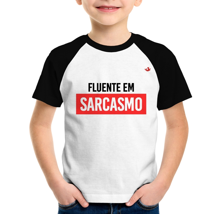 Camiseta Raglan Infantil Fluente em sarcasmo