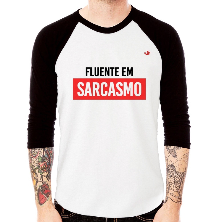Camiseta Raglan Fluente em sarcasmo Manga 3/4