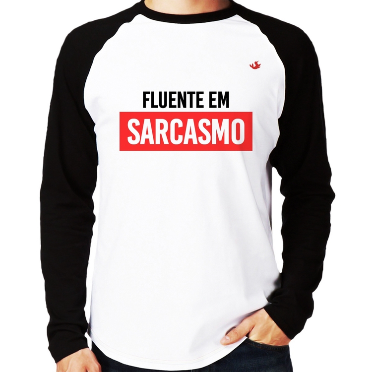 Camiseta Raglan Fluente em sarcasmo Manga Longa