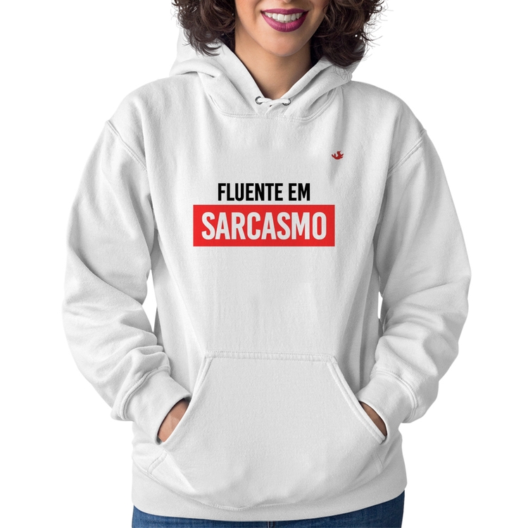 Moletom Feminino Fluente em sarcasmo - Branco