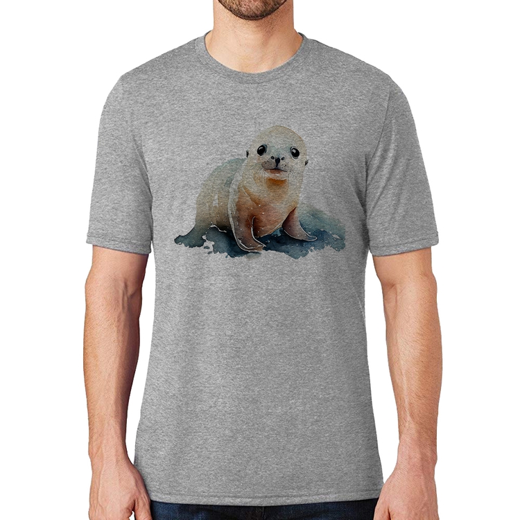 Camiseta Foca Bebê - Cinza