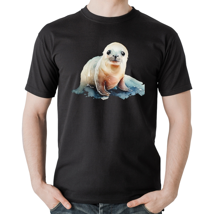 Camiseta Algodão Foca Bebê