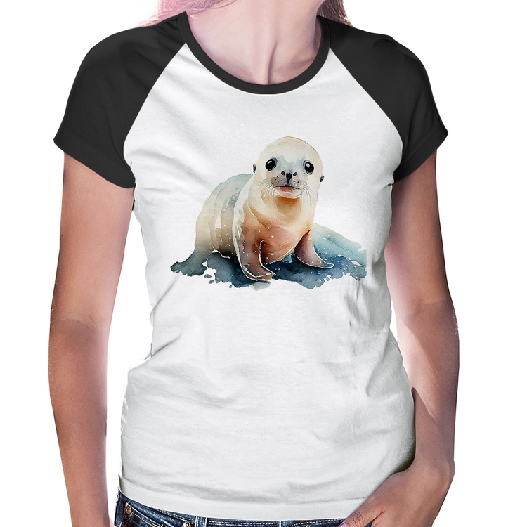 Baby Look Raglan Foca Bebê