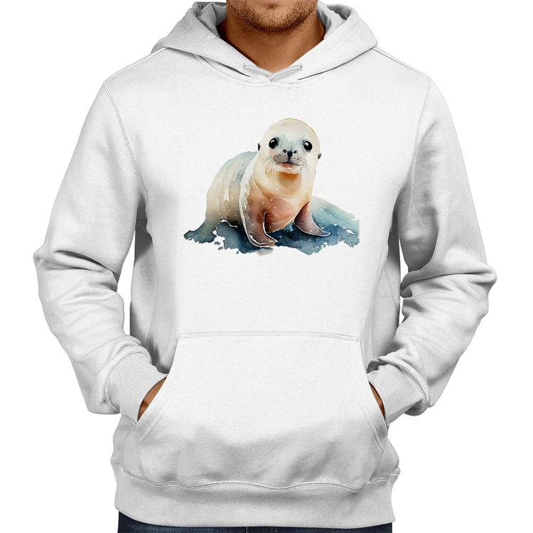 Moletom Foca Bebê - Branco