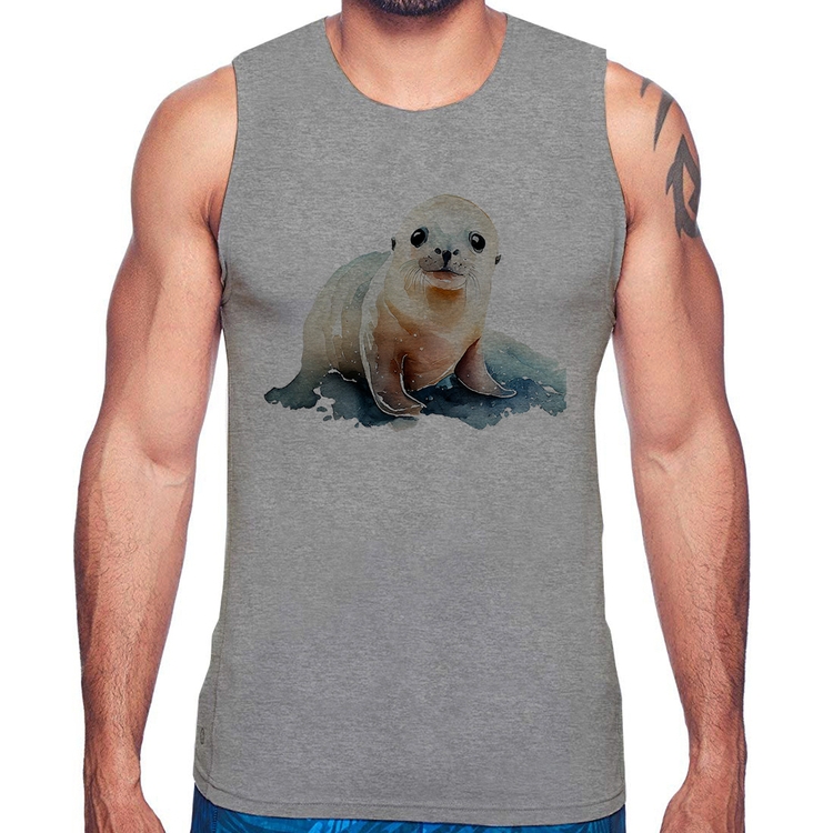 Regata Foca Bebê - Cinza