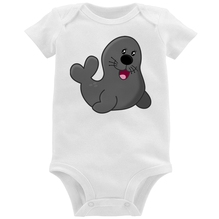 Body Bebê Foca Feliz