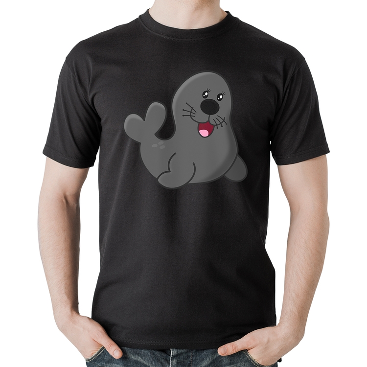 Camiseta Algodão Foca Feliz