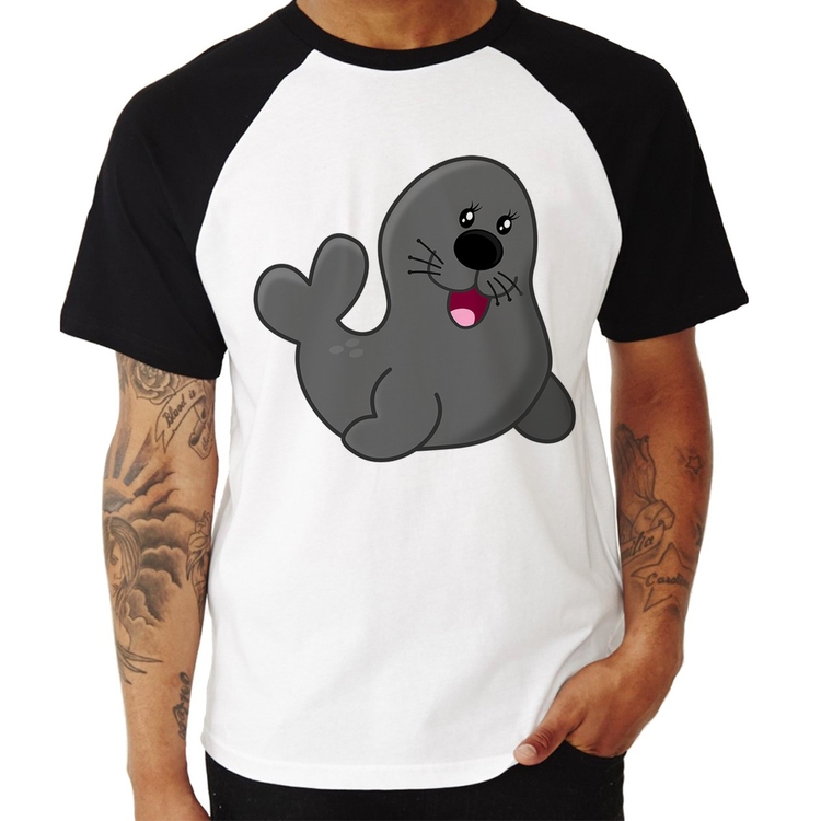 Camiseta Raglan Foca Feliz