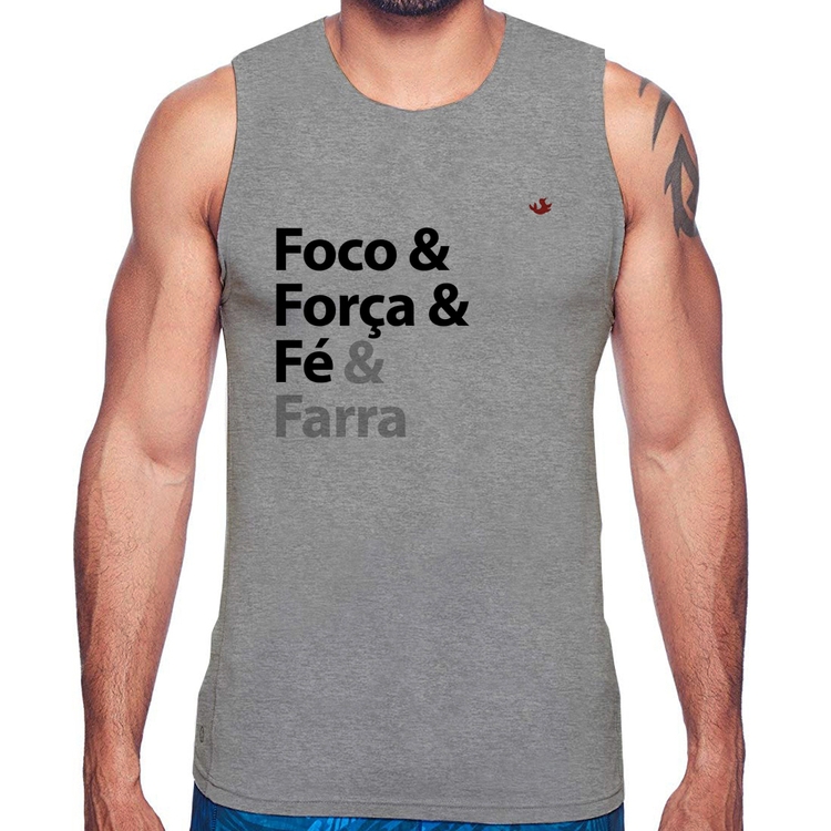 Regata Foco & Força & Fé & Farra - Cinza