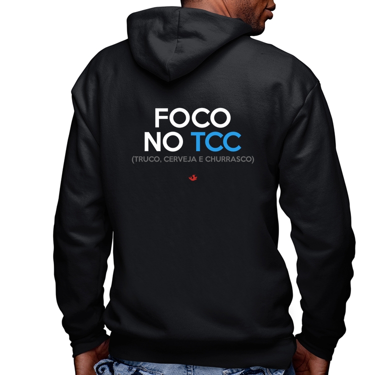 Blusa Moletom Foco no TCC (Truco, Cerveja e Churrasco) Masculina com Capuz e Zíper