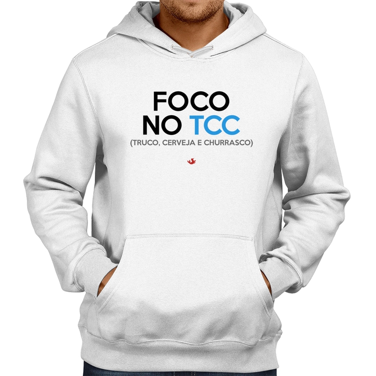 Moletom Foco no TCC (Truco, Cerveja e Churrasco) - Branco