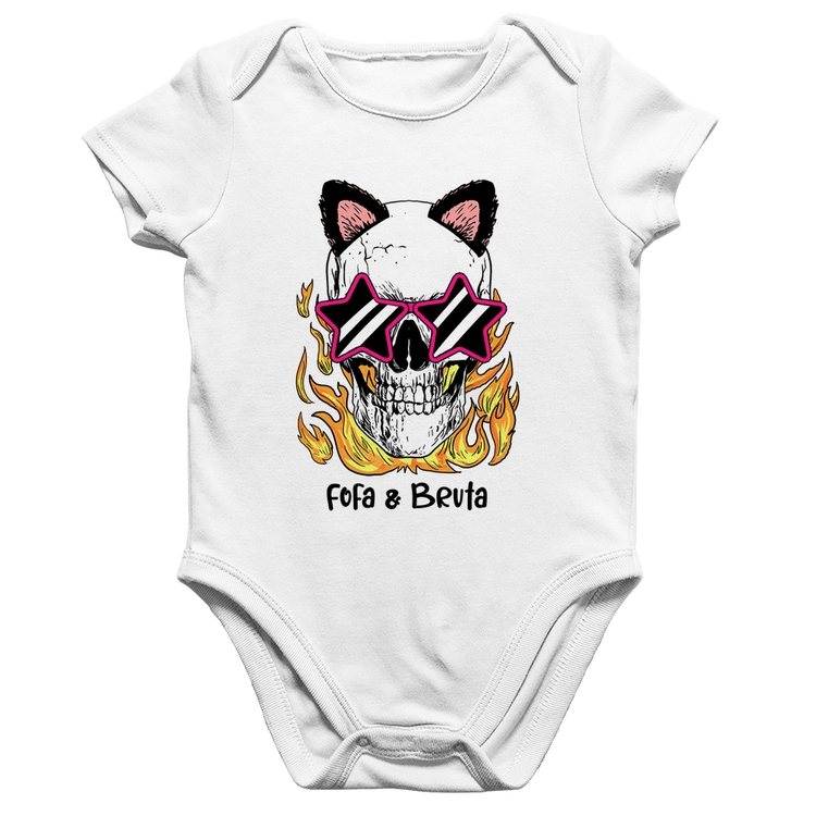 Body Bebê Algodão Fofa & Bruta - Branco