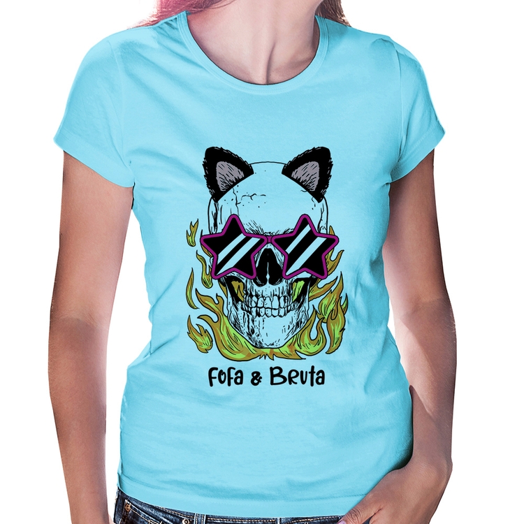 Baby Look Fofa & Bruta - Azul Bebê