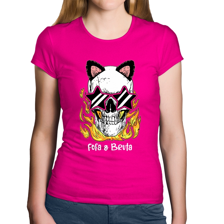 Baby Look Algodão Fofa & Bruta - Rosa