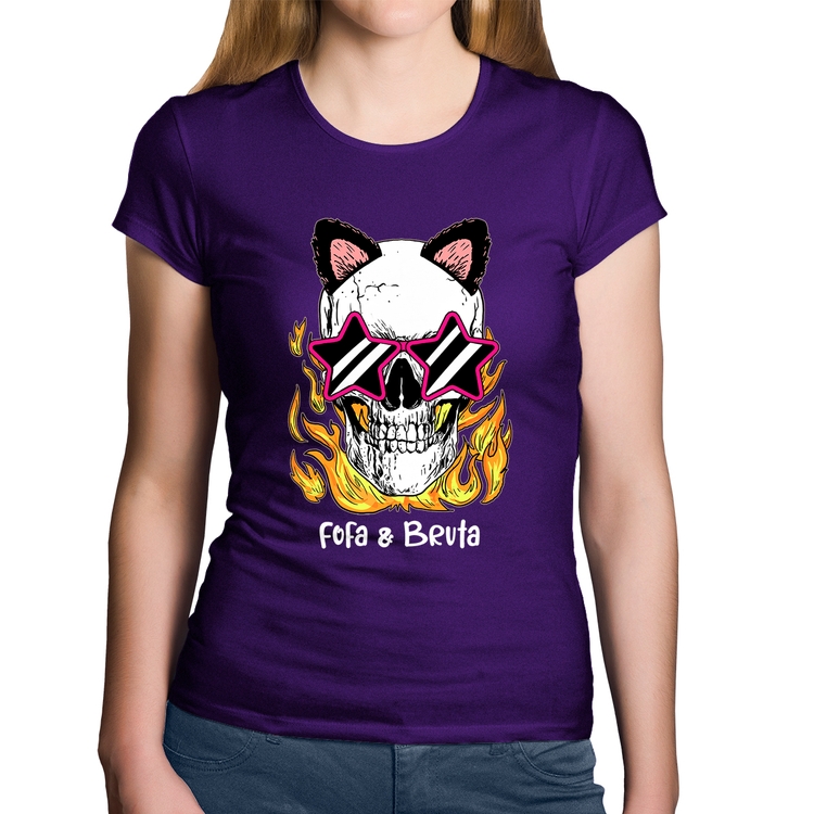 Baby Look Algodão Fofa & Bruta - Roxa