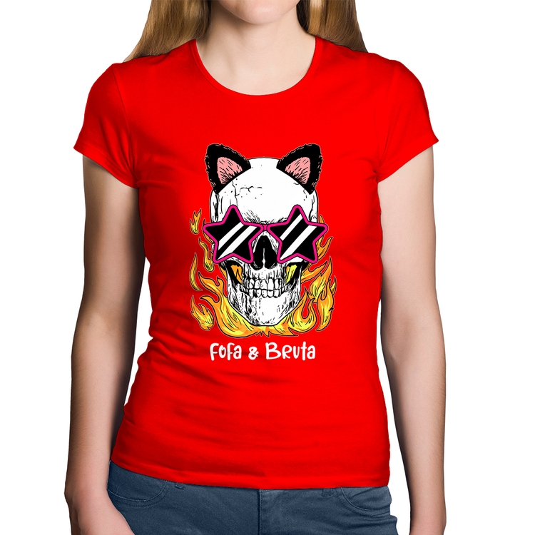 Baby Look Algodão Fofa & Bruta - Vermelha