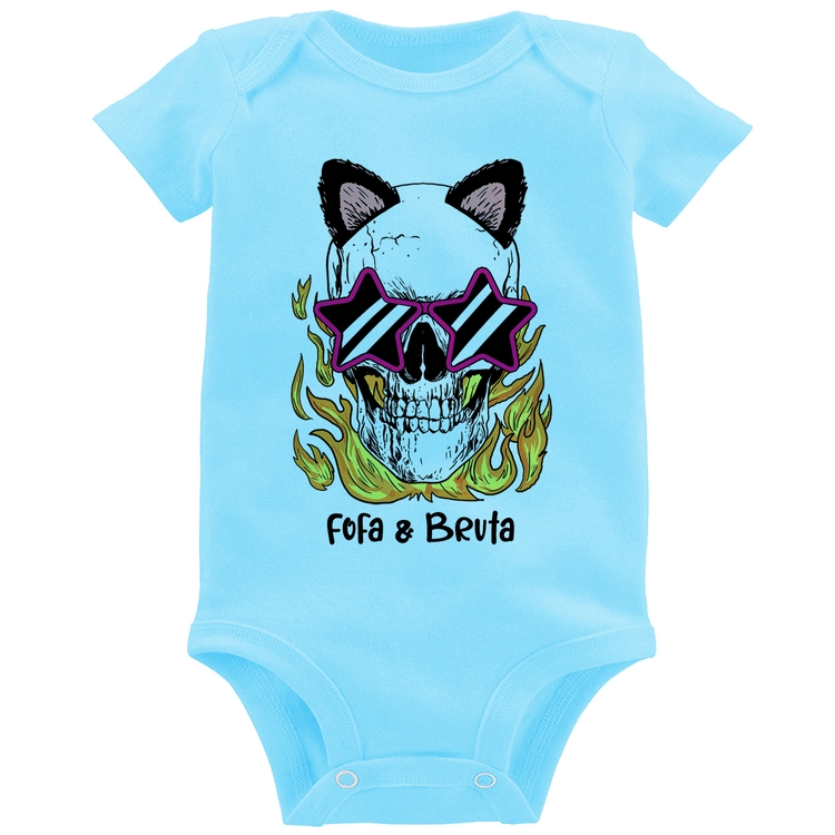 Body Bebê Fofa & Bruta - Azul Bebê