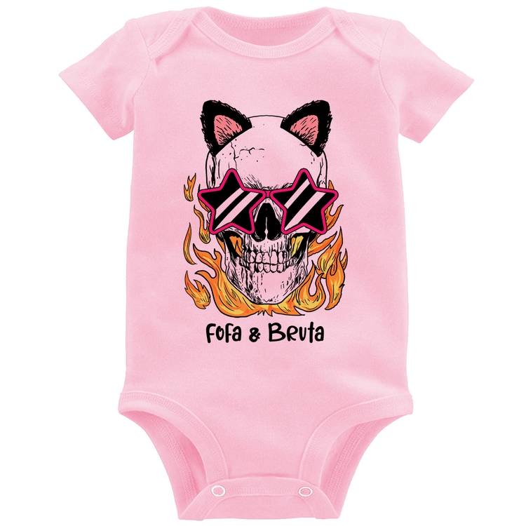 Body Bebê Fofa & Bruta - Rosa Bebê
