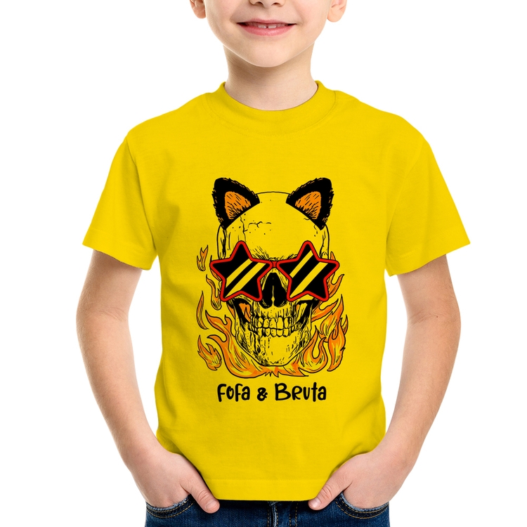 Camiseta Infantil Fofa & Bruta - Amarela