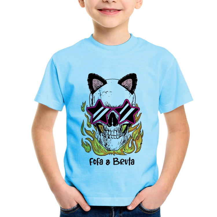 Camiseta Infantil Fofa & Bruta - Azul Bebê