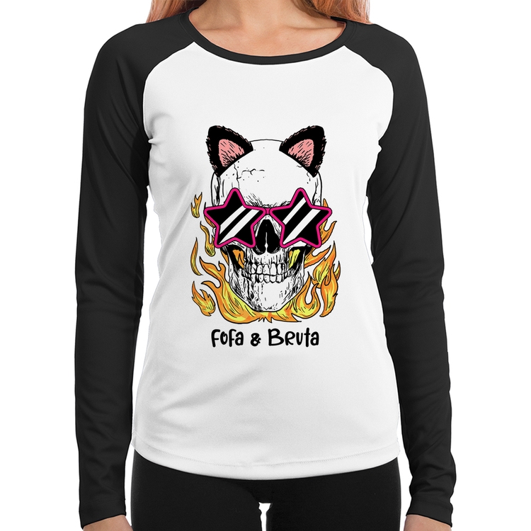 Baby Look Raglan Fofa & Bruta Manga Longa
