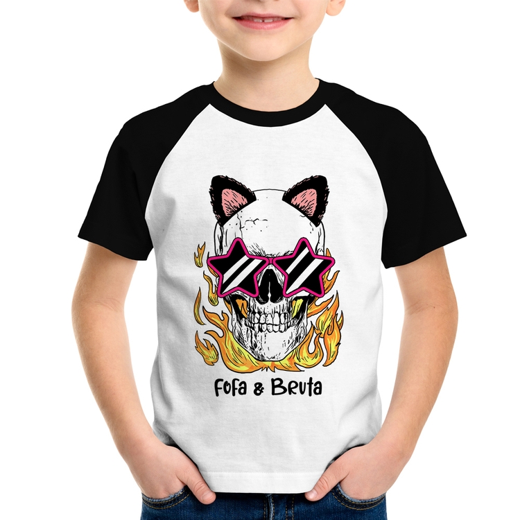 Camiseta Raglan Infantil Fofa & Bruta