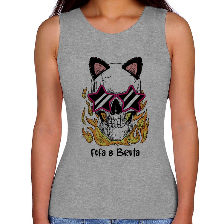 Regata Feminina Fofa & Bruta - Cinza