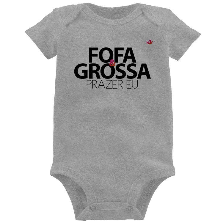 Body Bebê Fofa e grossa - Cinza