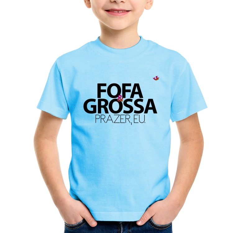 Camiseta Infantil Fofa e grossa - Azul Bebê