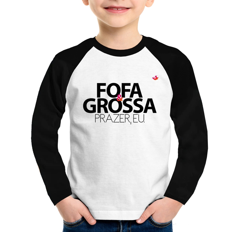 Camiseta Raglan Infantil Fofa e grossa Manga Longa
