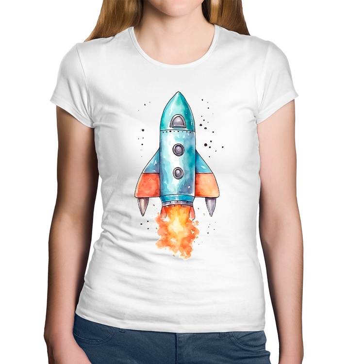 Baby Look Algodão Foguete - Branca