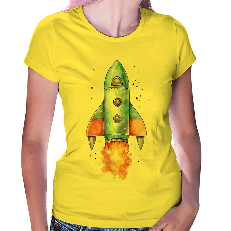 Baby Look Foguete - Amarela