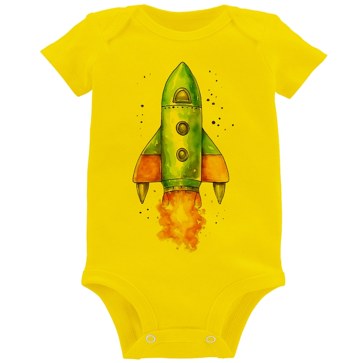 Body Bebê Foguete - Amarelo