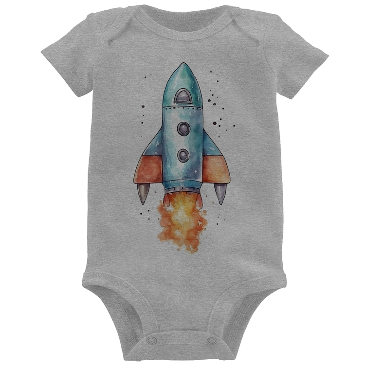 Body Bebê Foguete - Cinza