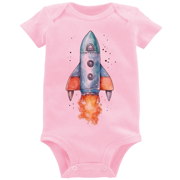 Body Bebê Foguete - Rosa Bebê