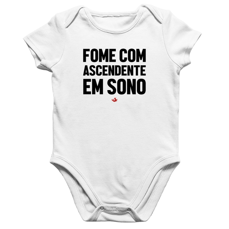 Body Bebê Algodão Fome com ascendente em sono - Branco