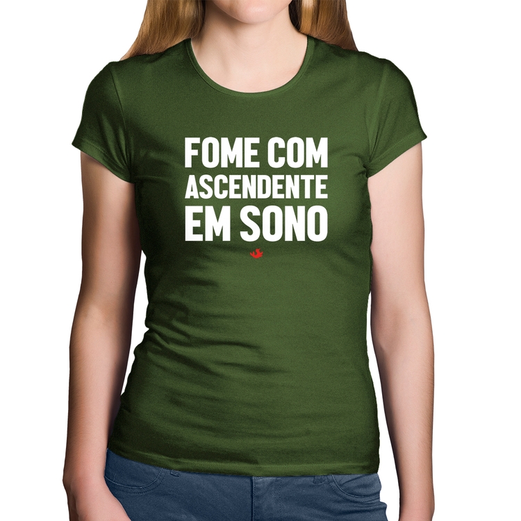 Baby Look Algodão Fome com ascendente em sono - Musgo