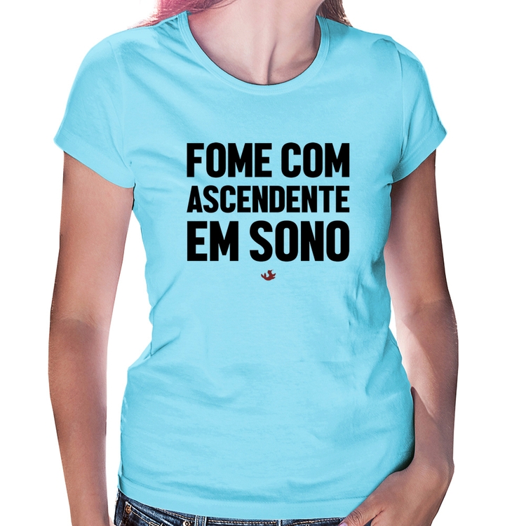 Baby Look Fome com ascendente em sono - Azul Bebê