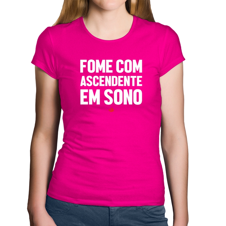 Baby Look Algodão Fome com ascendente em sono - Rosa