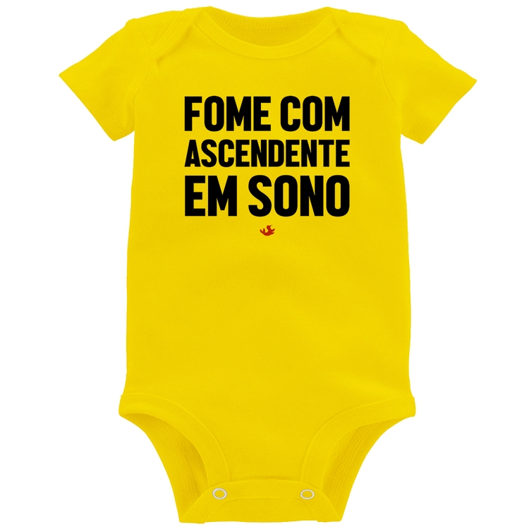 Body Bebê Fome com ascendente em sono - Amarelo