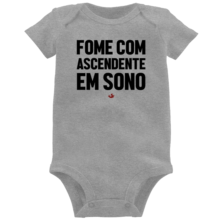 Body Bebê Fome com ascendente em sono - Cinza