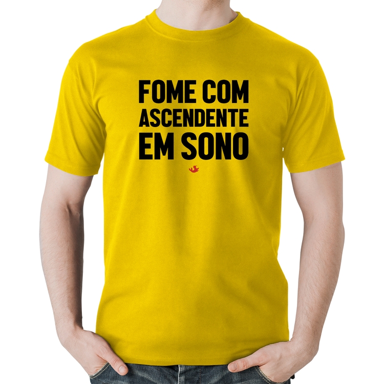 Camiseta Algodão Fome com ascendente em sono - Amarela