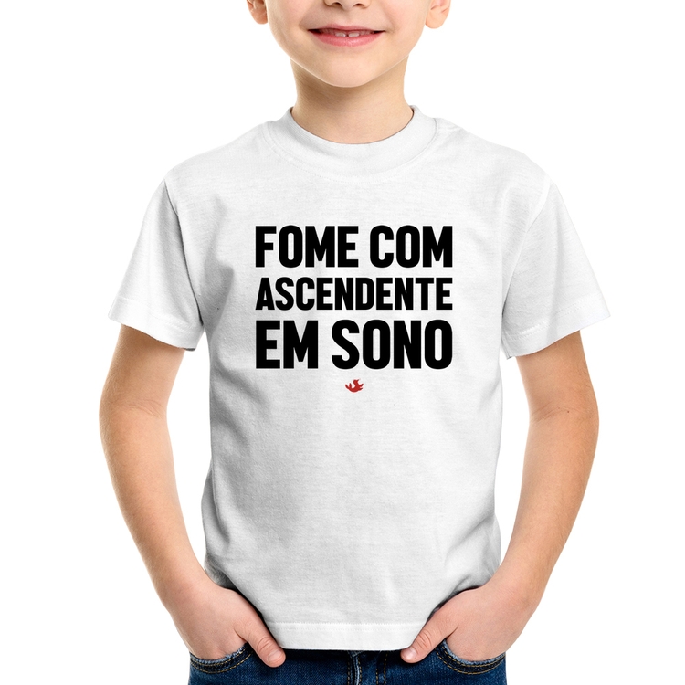 Camiseta Infantil Fome com ascendente em sono