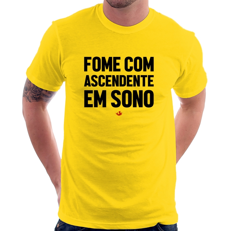 Camiseta Fome com ascendente em sono - Amarela