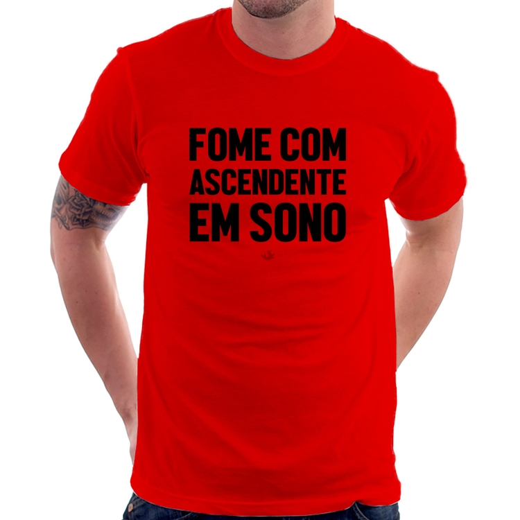 Camiseta Fome com ascendente em sono - Vermelha
