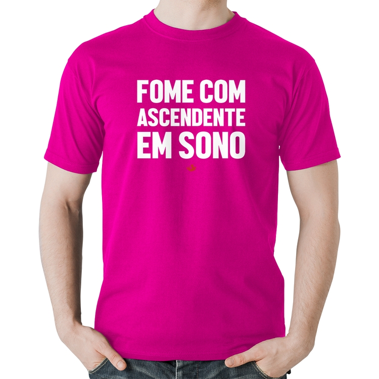 Camiseta Algodão Fome com ascendente em sono - Rosa