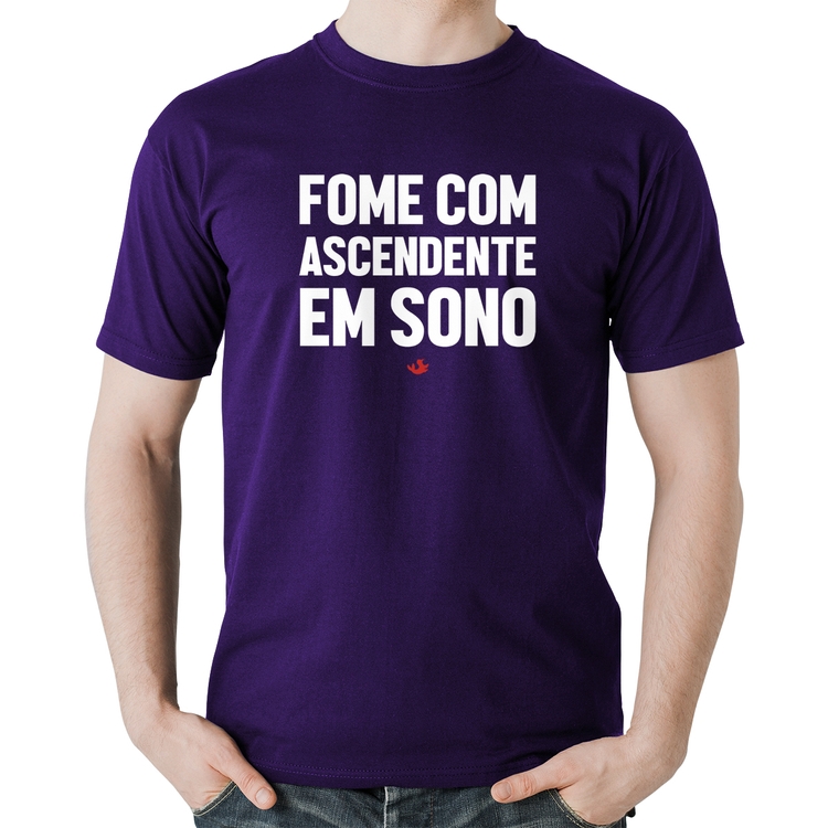 Camiseta Algodão Fome com ascendente em sono - Roxa