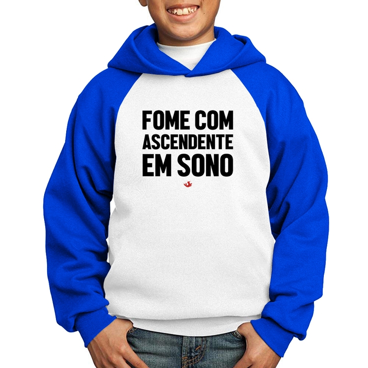 Moletom Infantil Fome com ascendente em sono - Branco/Azul