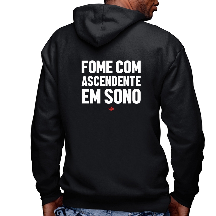 Blusa Moletom Fome com ascendente em sono Masculina com Capuz e Zíper