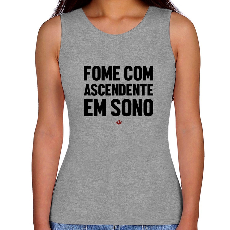 Regata Feminina Fome com ascendente em sono - Cinza